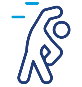 Icon of a person exercising Icon of a person bending to the side stretching