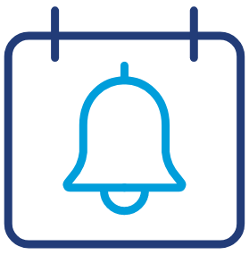 Calendar reminder icon Icon of a calendar with an alarm bell