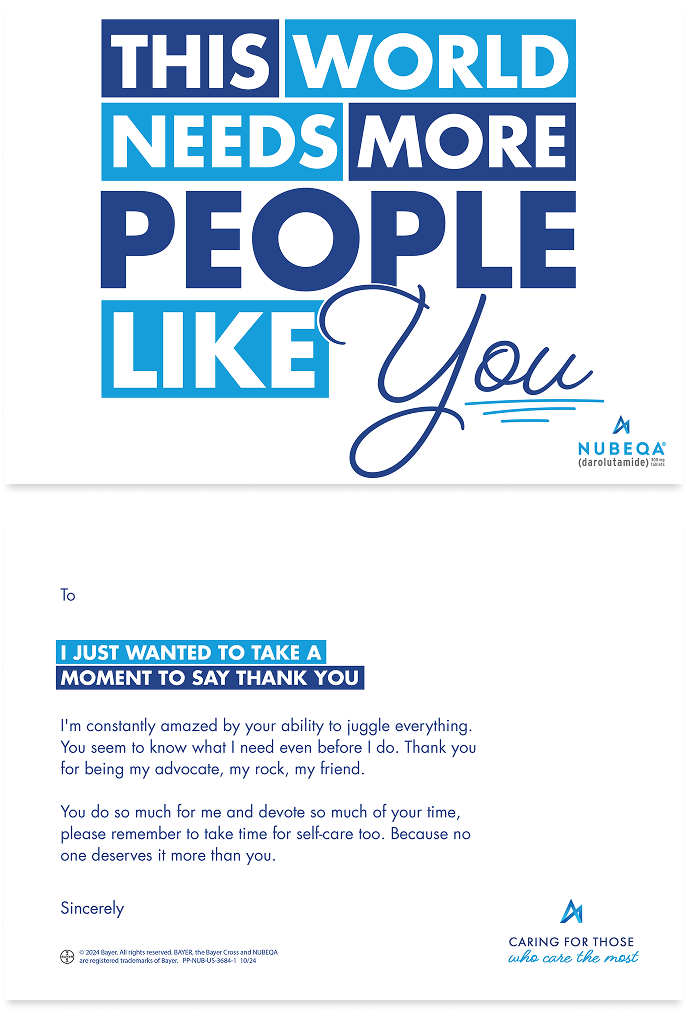 Caregiver Thank-You gift card 2 Card for caregiver with text of “This world needs more people like you”