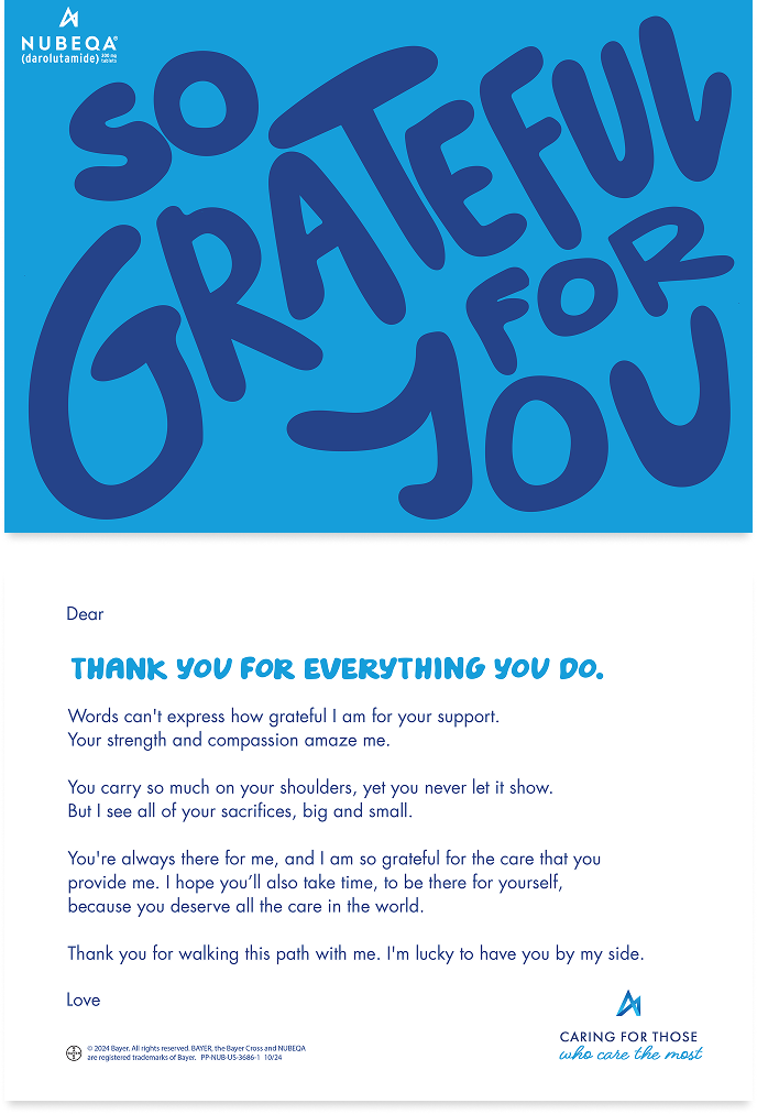 Caregiver Thank-You gift card-3 Card for caregiver with text of “So grateful for you”